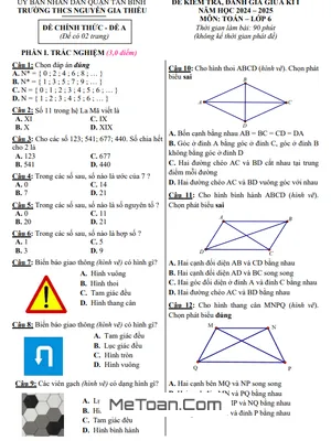 Đề giữa kì 1 Toán 6 năm 2024 - 2025 trường THCS Nguyễn Gia Thiều - TP HCM