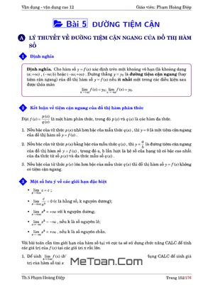 Chuyên Đề Đường Tiệm Cận Của Đồ Thị Hàm Số - Phạm Hoàng Điệp