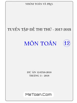 Tuyển Tập Đề Thi Thử Môn Toán 2018 Có Đáp Án