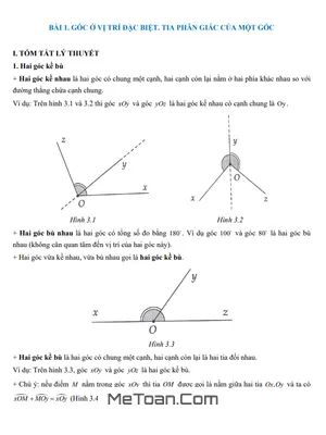 Tóm tắt Lý thuyết và các dạng Bài tập Góc và Đường thẳng Song song Toán 7