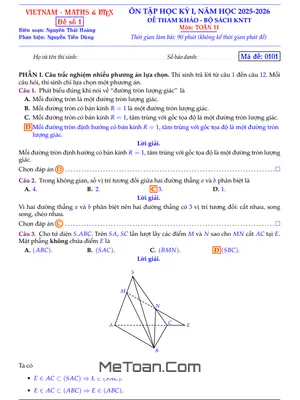 Tuyển Tập Bộ Đề Tham Khảo Ôn Tập Học Kỳ 1 Môn Toán 11 Sách Kết Nối Tri Thức Với Cuộc Sống (KNTT&CS) Năm Học 2025 – 2026 Có Lời Giải Chi Tiết