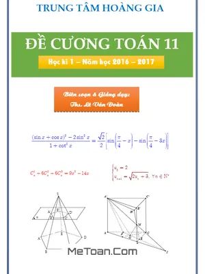 Đề Cương Ôn Tập Toán Lớp 11 Học Kỳ 1 Của Thầy Lê Văn Đoàn [PDF]