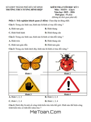 Đề Thi Cuối Kỳ 1 Toán 6 Năm Học 2025–2026 – THCS Tương Bình Hiệp, TP. Hồ Chí Minh
