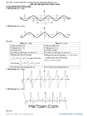 Chuyên Đề Hàm Số Lượng Giác Và Phương Trình Lượng Giác - Võ Anh Dũng