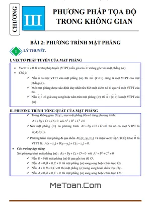 Tuyển Tập 267 Trang Bài Tập Phương Trình Mặt Phẳng Lớp 12 Có Đáp Án