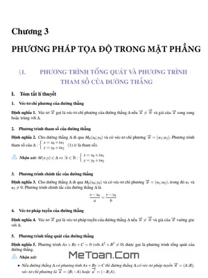 Phương Pháp Tọa Độ Trong Mặt Phẳng Lớp 10: Lý Thuyết, Bài Tập & Lời Giải