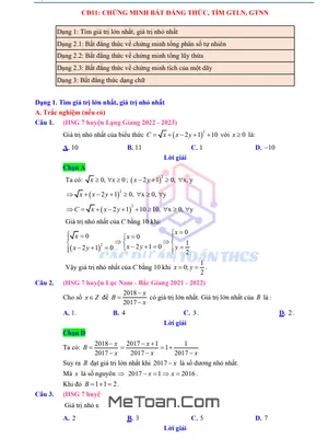 Cẩm nang Luyện thi HSG Toán 7: Chinh phục Bài toán Chứng minh Bất Đẳng Thức và Tìm GTLN - GTNN