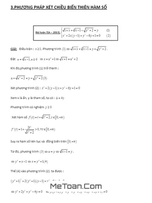 Phương Pháp Hàm Số Giải Hệ Phương Trình: Cẩm Nang Toán THPT