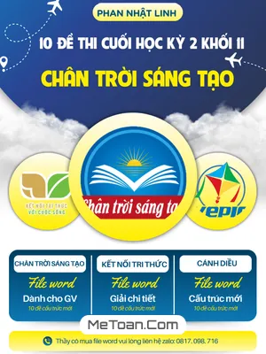 Bộ Đề Thi Cuối Kỳ 2 Môn Toán 11 Chân Trời Sáng Tạo Năm 2023 - 2024 Theo Định Hướng Mới