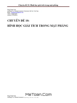 Hình Học Giải Tích Phẳng Oxy Hay Nhất - Thầy Đặng Thành Nam