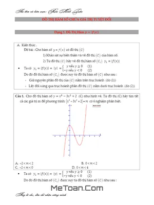 Phương Pháp Giải Toán Đồ Thị Hàm Số Chứa Dấu Giá Trị Tuyệt Đối - Phạm Minh Tuấn