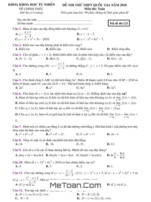 Đề Thi Thử Toán THPTQG 2018 Trường Đại Học Hồng Đức - Thanh Hóa Lần 2
