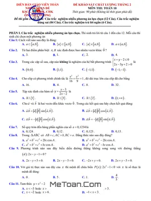 Bộ Đề Khảo Sát Chất Lượng Tháng 2 Toán 10 Có Đáp Án Và Lời Giải