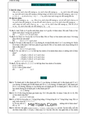 Bài Tập Quy Tắc Đếm Và Nhị Thức Newton - Trần Sĩ Tùng