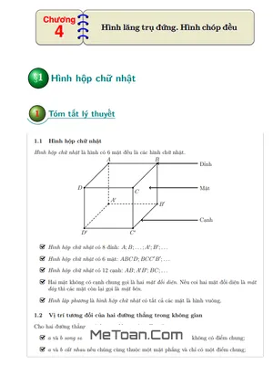 Các Dạng Bài Tập Hình Lăng Trụ Đứng Và Hình Chóp Đều Lớp 8