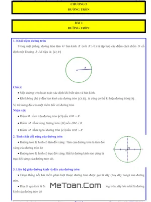 Các Dạng Bài Tập Đường Tròn Toán 9 Chân Trời Sáng Tạo