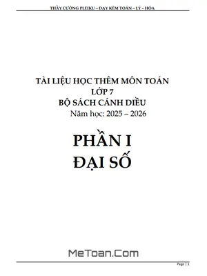 Trọn Bộ Tài Liệu Dạy Thêm Toán 7 Cánh Diều Học Kì 1 (File PDF)