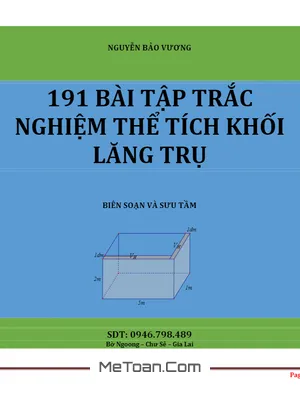 191 Bài Tập Trắc Nghiệm Thể Tích Khối Lăng Trụ - Nguyễn Bảo Vương