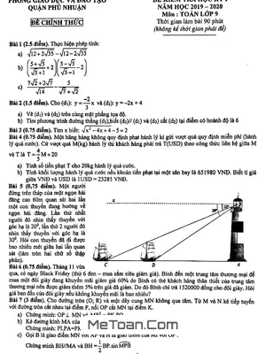 Đề thi học kỳ 1 Toán 9 năm 2019 - 2020 phòng GD&ĐT Phú Nhuận - TP HCM