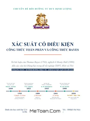 Chuyên Đề Xác Suất Có Điều Kiện, Xác Suất Toàn Phần & Bayes: Tinh Hoa Toán 12