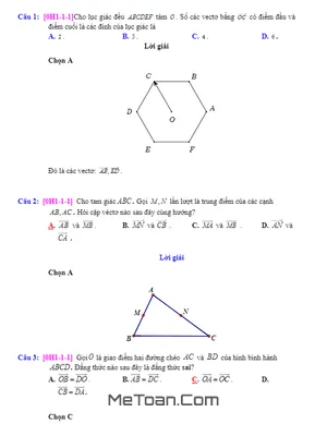 Trắc nghiệm Vectơ Lớp 10 Có Lời Giải: 100 Trang Bài Tập Chi Tiết