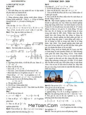 Đề cương ôn tập HK1 Toán 10 năm 2019 - 2020 trường THPT Phan Đình Phùng - Hà Nội