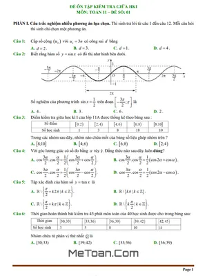 05 Đề Ôn Tập Giữa Kì 1 Toán 11 Cấu Trúc Trắc Nghiệm Mới Nhất 2024-2025