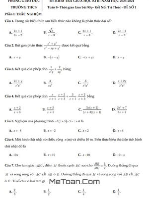 10 Đề Kiểm Tra Giữa Kì 2 Toán 8 KNTT VCS Năm 2023 - 2024