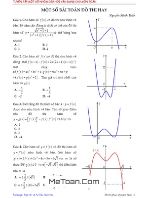 Tuyển chọn 14 Bài Toán Về Đồ Thị Hàm Số Hay và Khó - Ôn Thi THPT Quốc Gia 2019