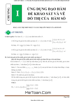 Chuyên Đề Giá Trị Lớn Nhất Và Giá Trị Nhỏ Nhất Của Hàm Số Từ Cơ Bản Đến Nâng Cao