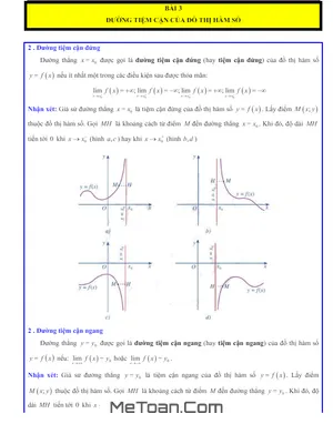 Các Dạng Bài Tập Đường Tiệm Cận Của Đồ Thị Hàm Số Toán 12 CTST