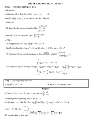 Trắc nghiệm Phương trình Logarit lớp 12: Tổng hợp lý thuyết và bài tập có lời giải