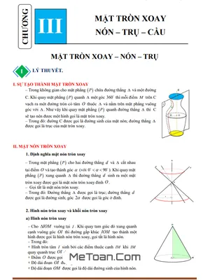 Tài Liệu Chuyên Đề Mặt Nón, Mặt Trụ, Mặt Cầu Lớp 12