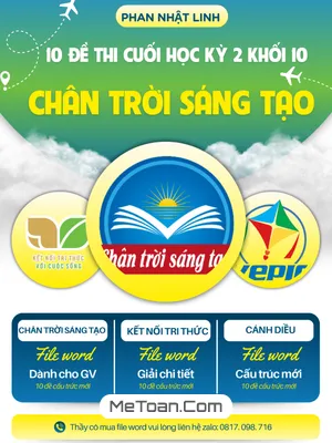 Bộ Đề thi HK2 Môn Toán 10 CTST 2023-2024 theo định hướng Bộ GD&ĐT