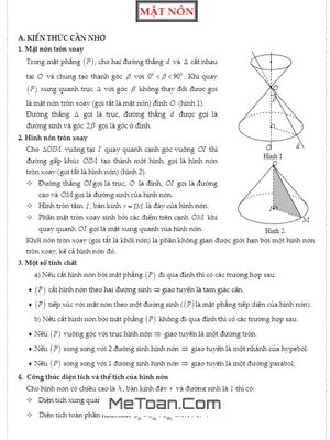 Chuyên Đề Mặt Nón Trong Hình Học Không Gian Lớp 12