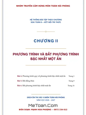 Hệ Thống Bài Tập Phương Trình & Bất Phương Trình Bậc Nhất Một Ẩn Toán 9 - Kết Nối Tri Thức