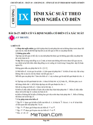 Chuyên Đề Tính Xác Suất Theo Định Nghĩa Cổ Điển Toán 10 KNTTvCS