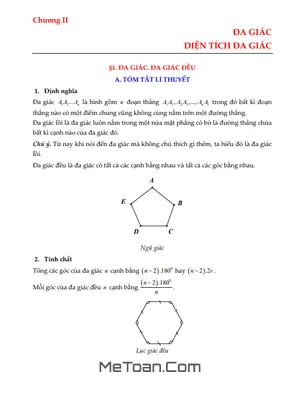 Lý thuyết, các dạng toán và bài tập đa giác, diện tích đa giác lớp 8
