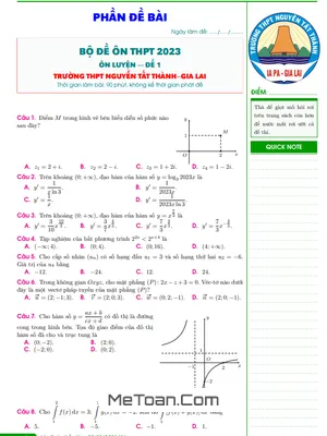 Tuyển Tập 20 Đề Ôn Thi Tốt Nghiệp THPT Năm 2023 Môn Toán Có Đáp Án