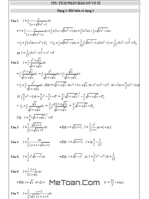 35 Bài Tập Tích Phân Chứa Căn Thức Có Lời Giải - Trần Sĩ Tùng