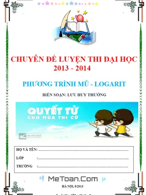 Chuyên Đề Phương Trình Mũ Và Logarit - Lưu Huy Thưởng