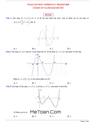 50 Bài Tập Trắc Nghiệm Cực Trị Hàm Hợp Có Đáp Án Và Lời Giải Chi Tiết