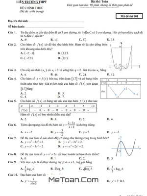 Đề thi thử tốt nghiệp THPT 2021 môn Toán liên trường THPT Hà Tĩnh