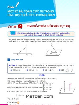 Một Số Bài Toán Cực Trị Trong Hình Học Giải Tích Không Gian