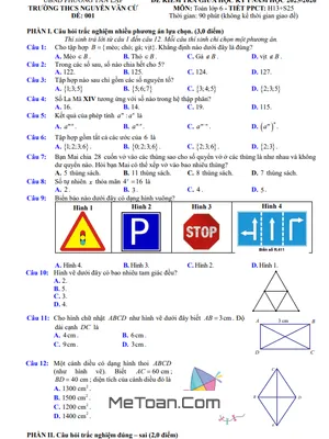 Đề Thi Giữa Học Kỳ 1 Môn Toán Lớp 6 Năm 2025 – 2026 Trường THCS Nguyễn Văn Cừ – Đắk Lắk (Có Đáp Án)