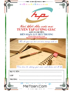 Phân Dạng Bài Tập Và Lời Giải Chi Tiết Chuyên Đề Lượng Giác - Lưu Huy Thưởng