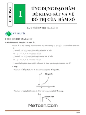 Chuyên Đề Tính Đơn Điệu Và Cực Trị Của Hàm Số Từ Cơ Bản Đến Nâng Cao