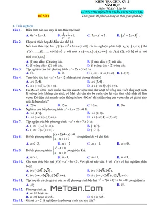 10 Đề Kiểm Tra Giữa Kỳ 2 Toán 10 Chân Trời Sáng Tạo Có Đáp Án Và Lời Giải