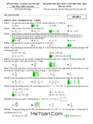 Đề học kì 2 Toán 10 năm 2023 – 2024 trường THPT Cổ Loa – Hà Nội