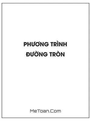 Viết phương trình đường tròn (Oxy)